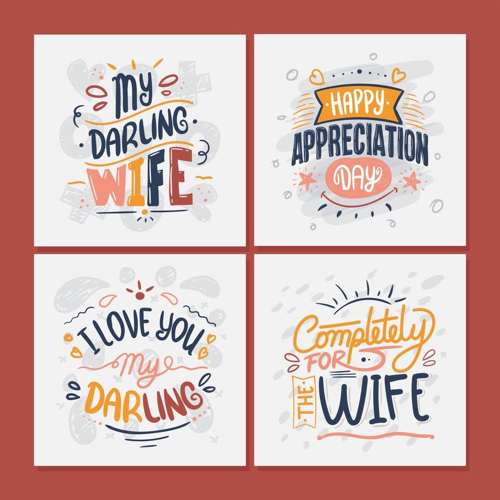 Wife Appreciation Greeting Card  Collection vector