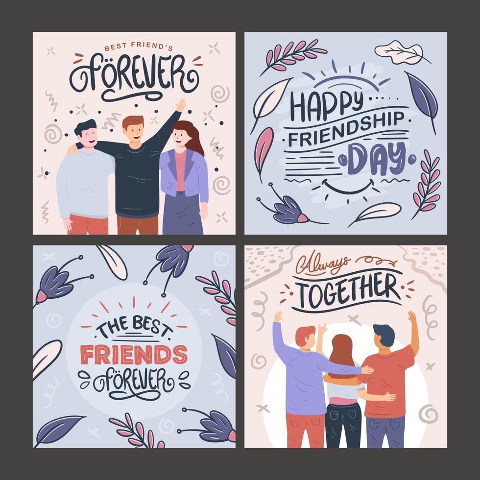 Friendship Greeting Card  Collection vector