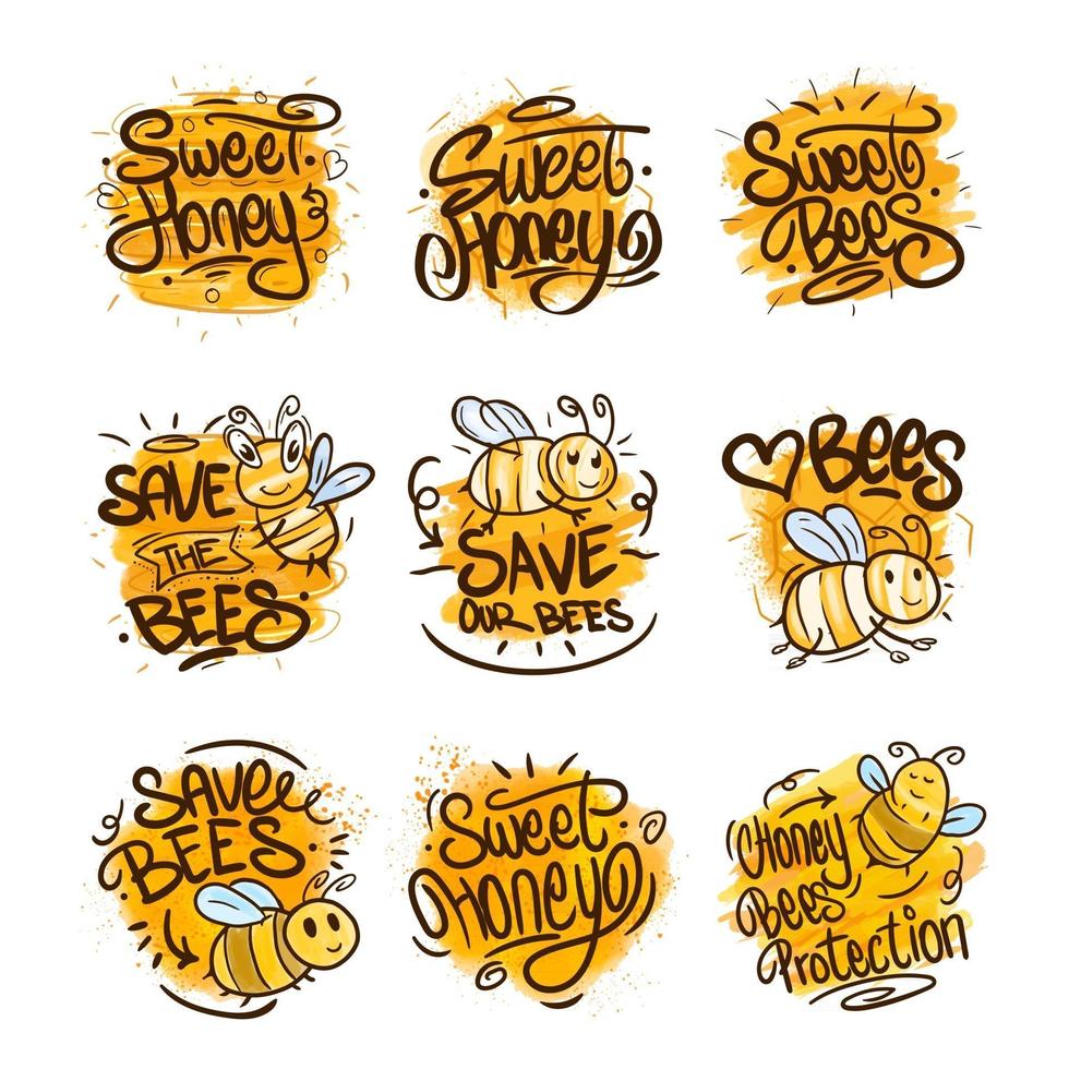 Honey Bee Protection Sticker vector