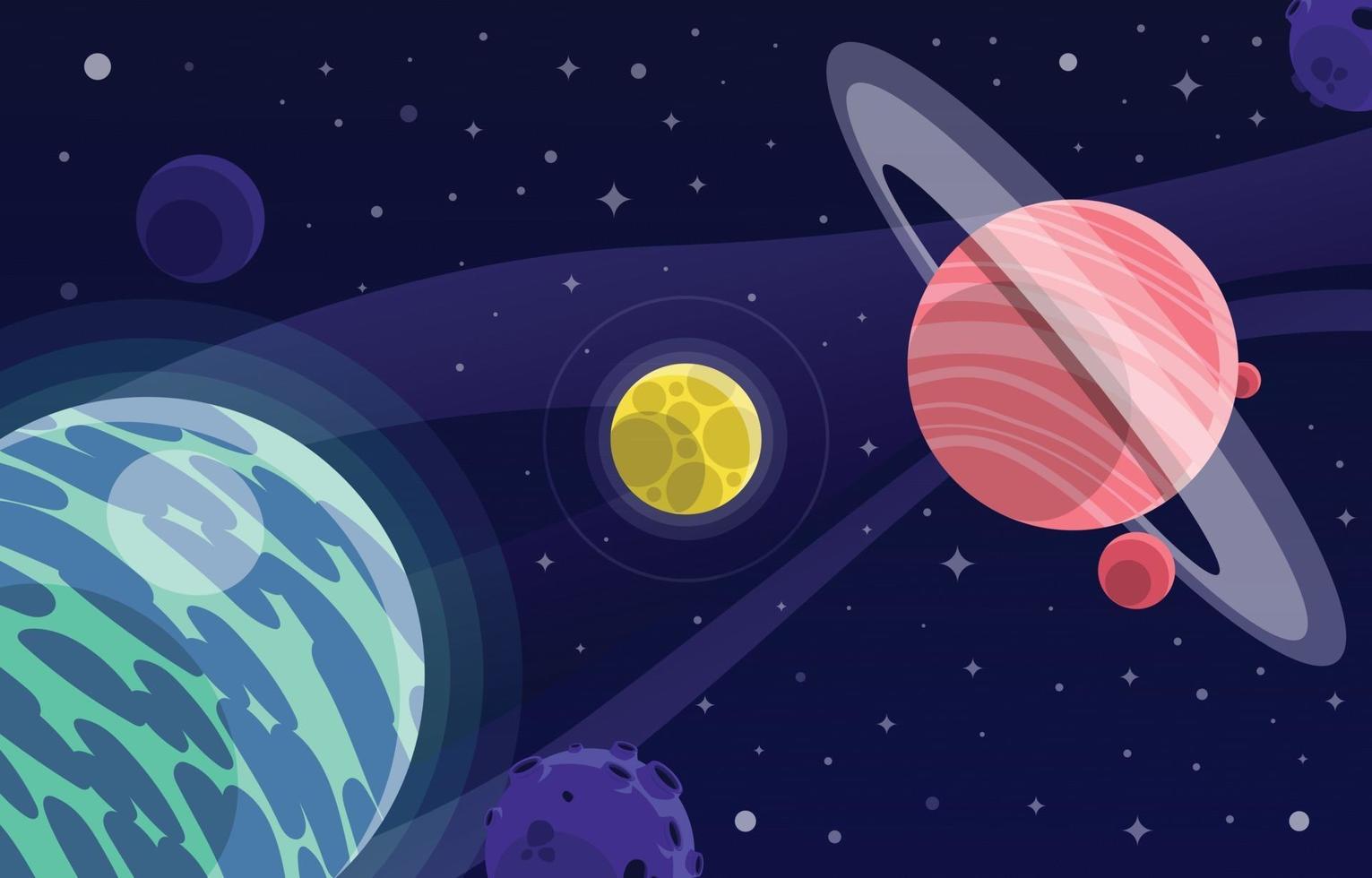 Planets in Space Background vector