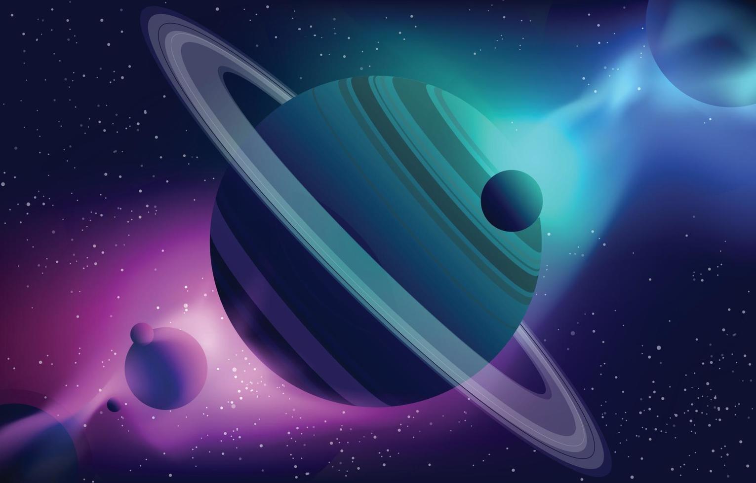 Realistic Planet and Space Scene Background vector