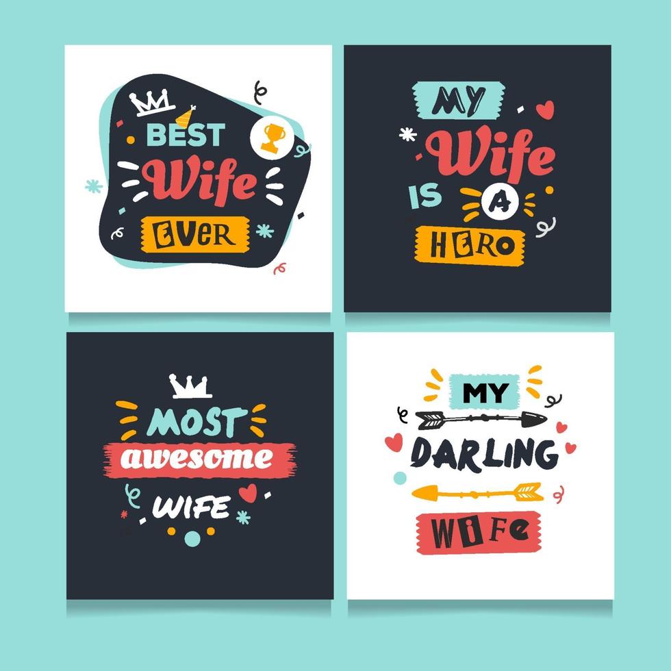 Wife Appreciation Quotes Card vector