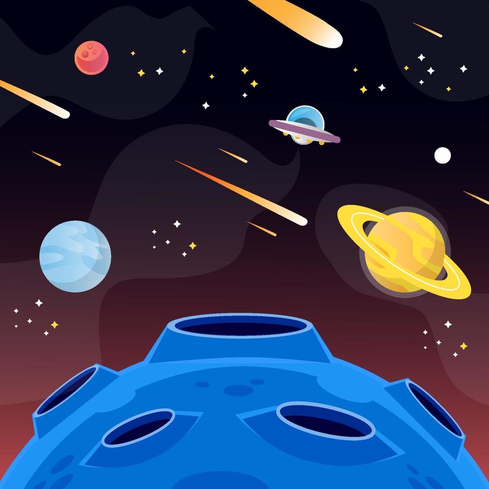 Outer Space UFO Background vector