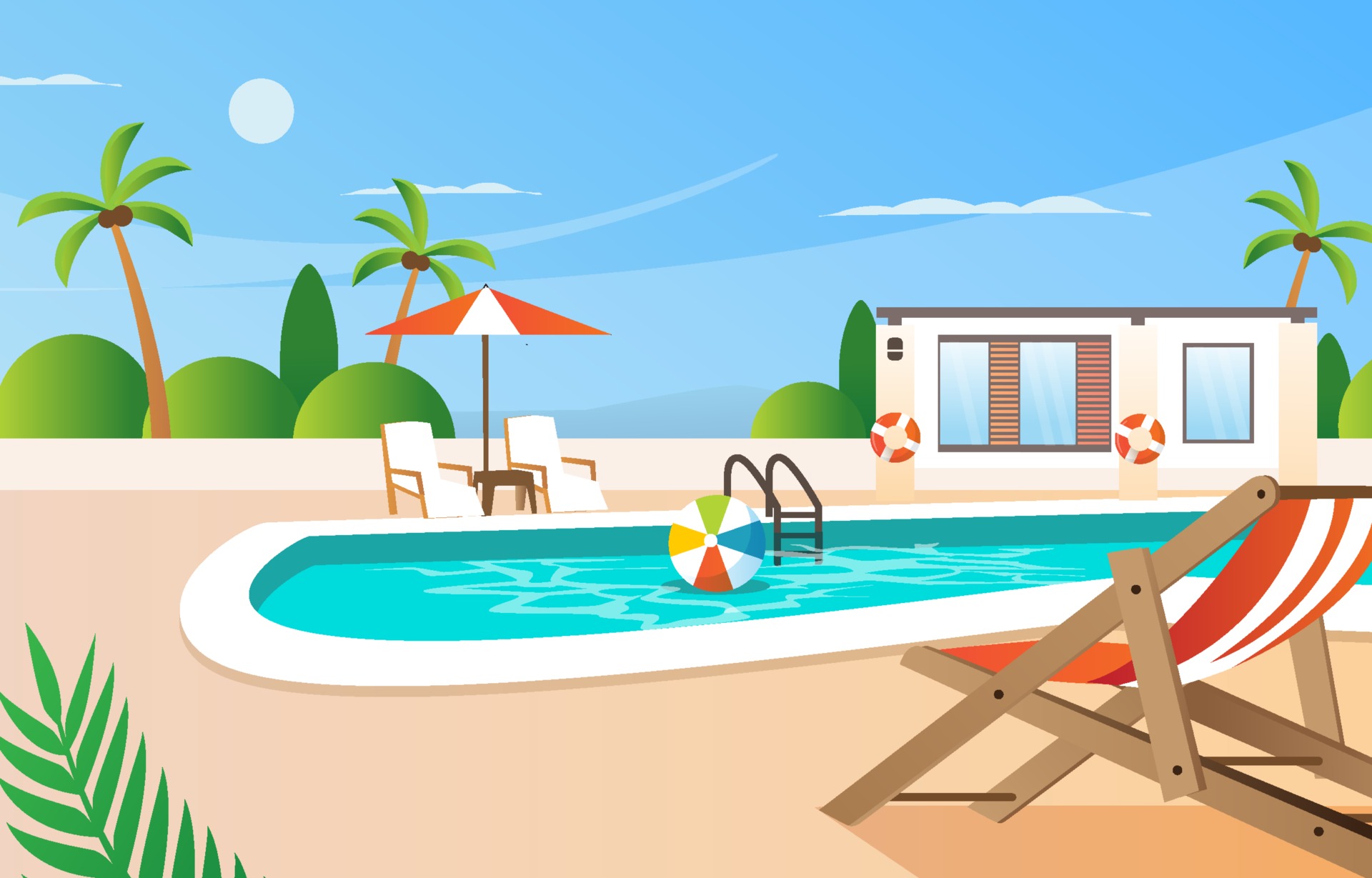 Summer Swimming Pool Background 2836819 Vector Art at Vecteezy