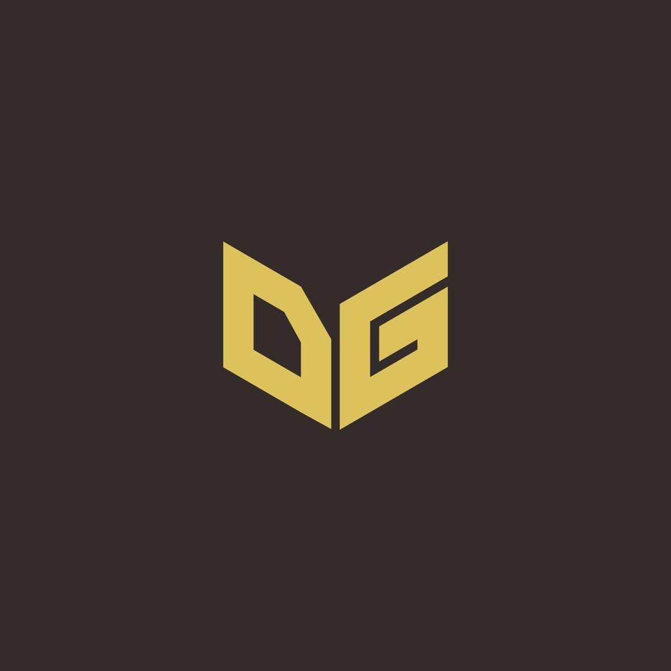 DG Logo Letter Initial Logo Designs Template with Gold and Black Background vector