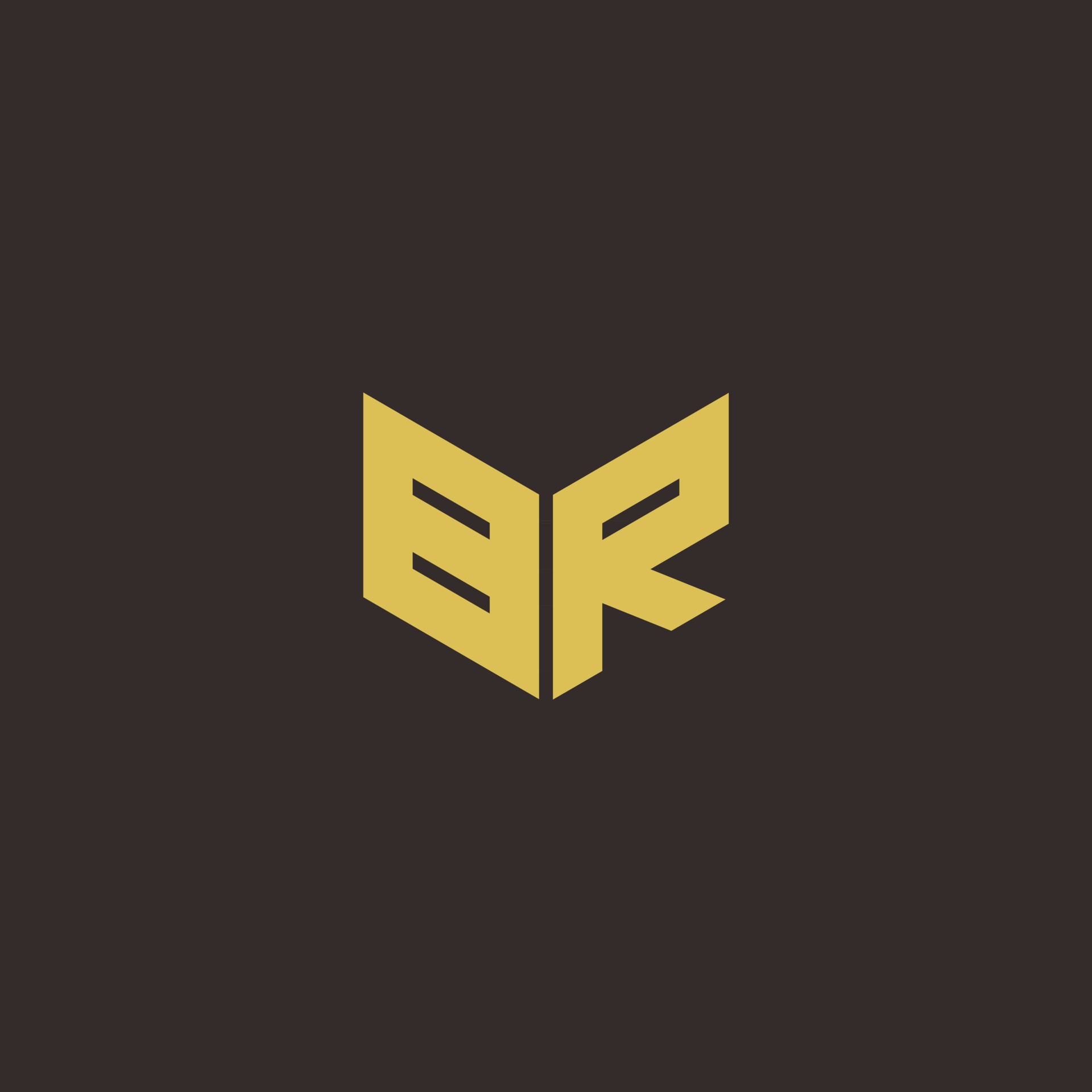 BR Logo Letter Initial Logo Designs Template with Gold and Black