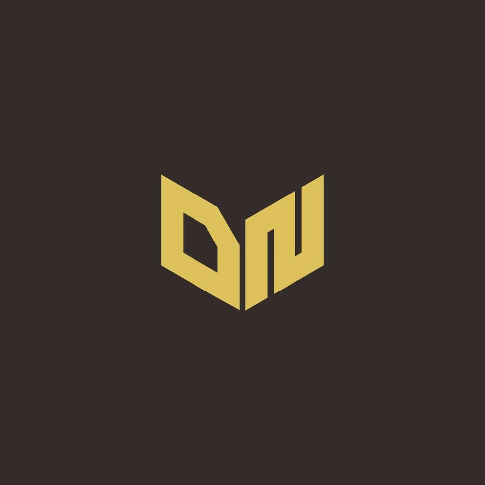 DN Logo Letter Initial Logo Designs Template with Gold and Black Background vector