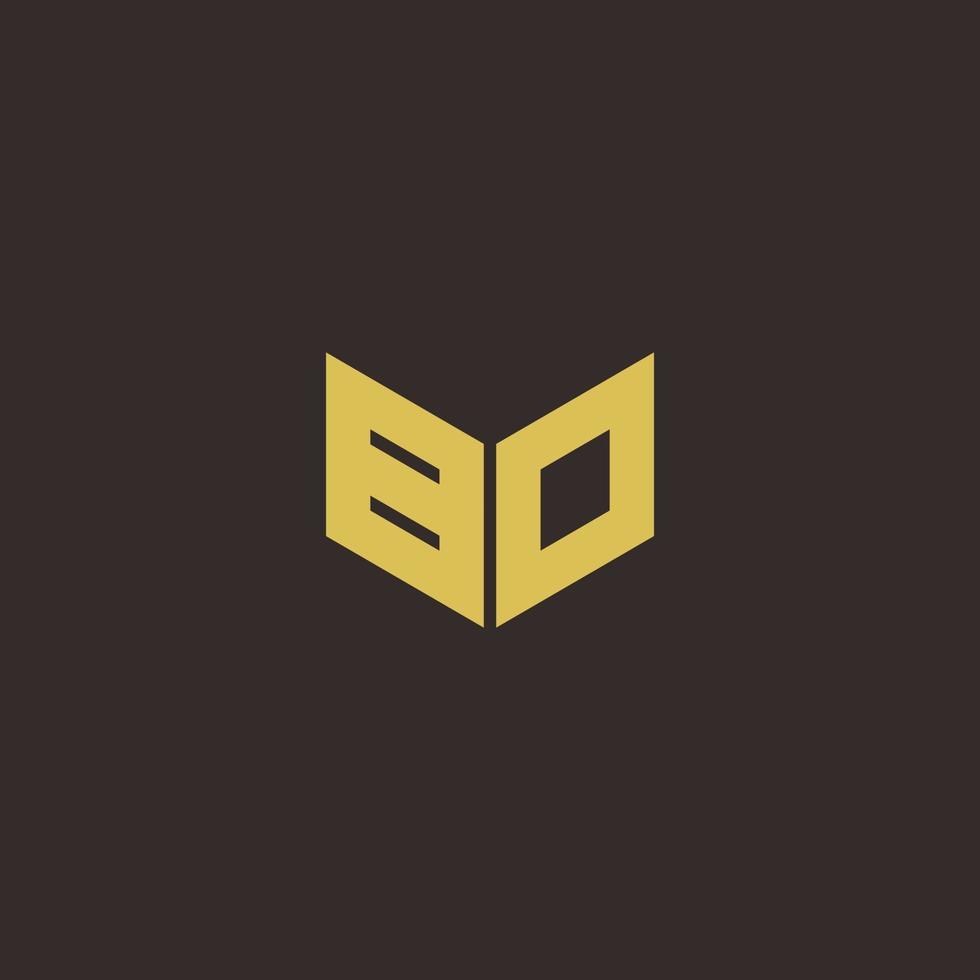 BO Logo Letter Initial Logo Designs Template with Gold and Black Background vector