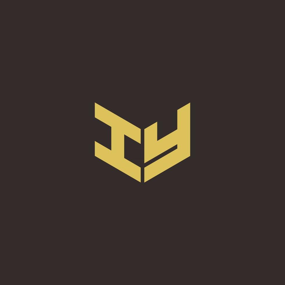 IY Logo Letter Initial Logo Designs Template with Gold and Black Background vector