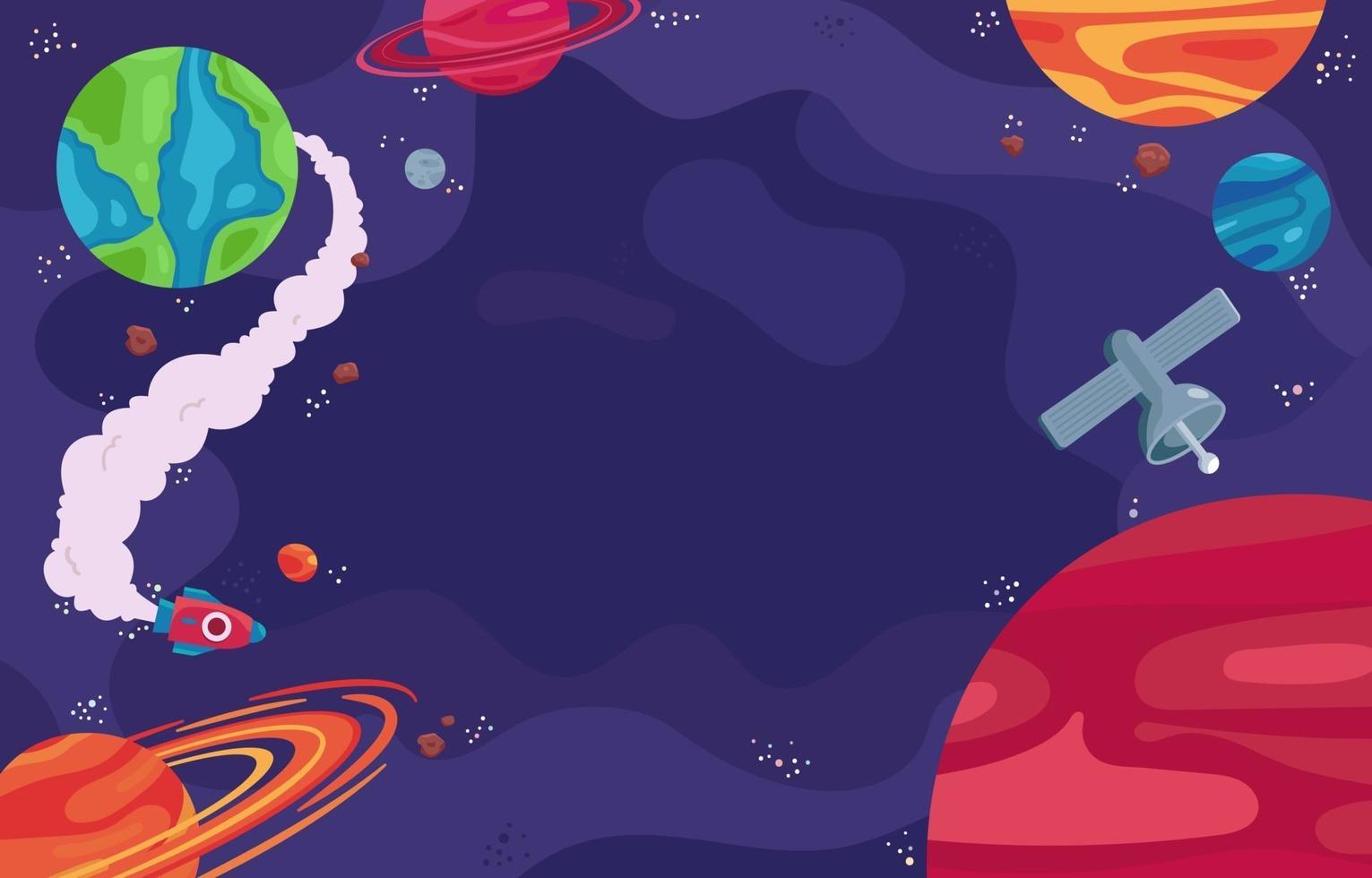 Colourful Cartoon Space Galaxy Background vector