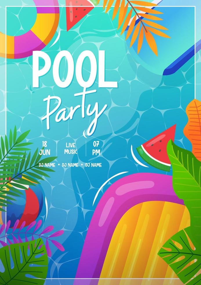 Swimming Pool Party Poster vector