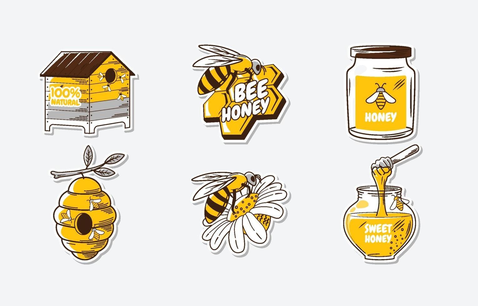 Sweet Honey Bee Sticker vector