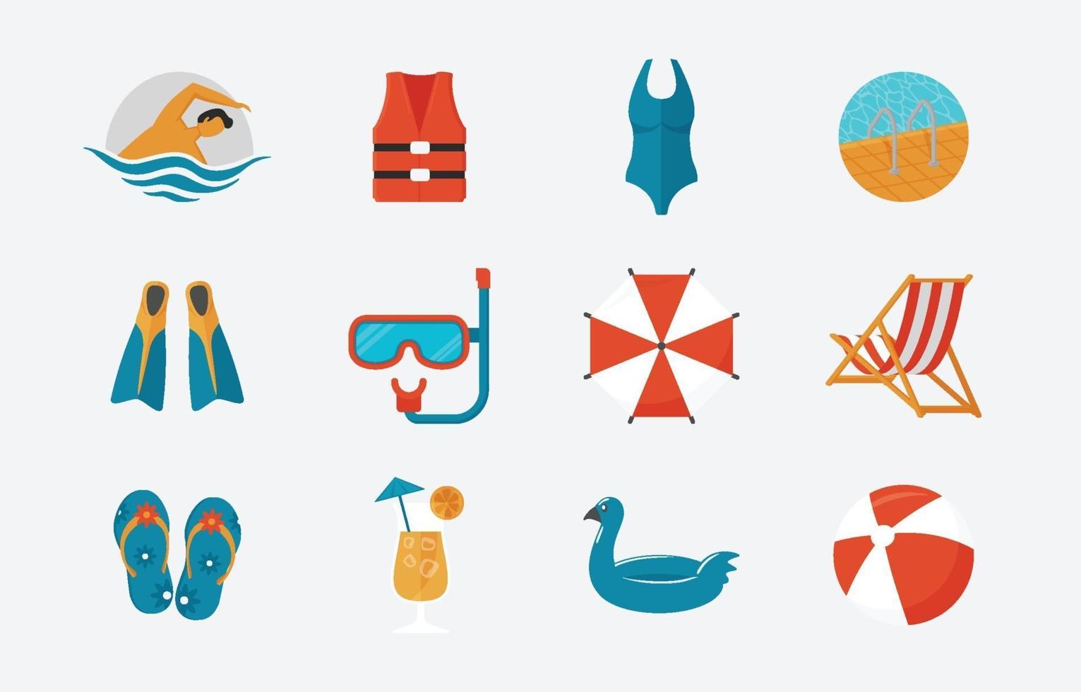 Swimming Pool Party in Summer Icon vector