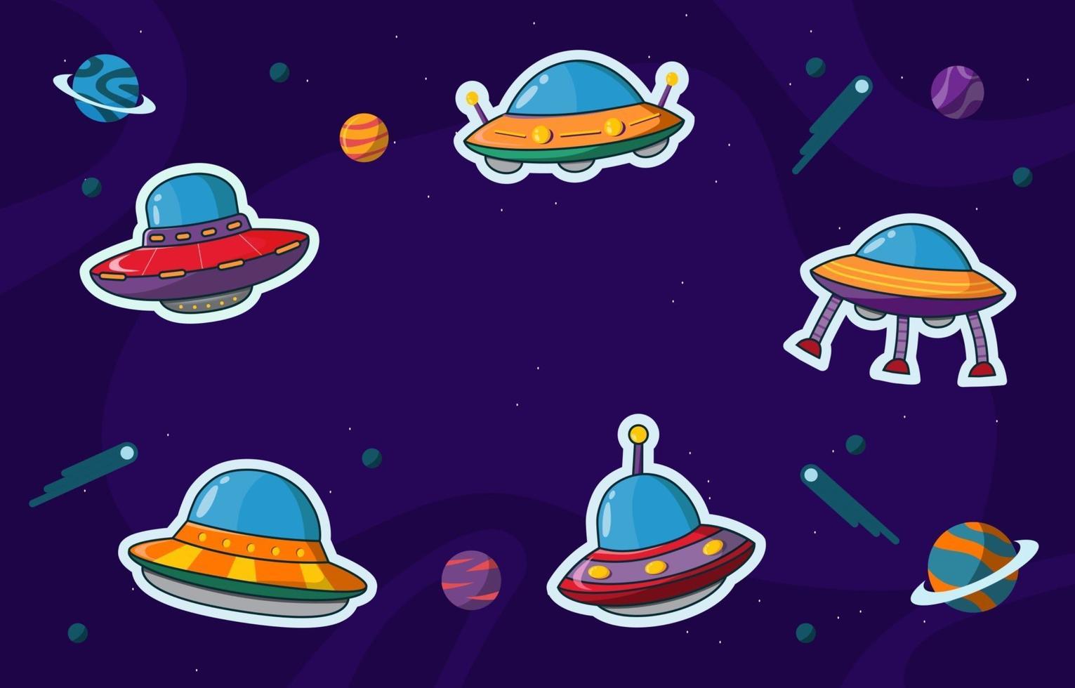 Colorful UFO Background vector