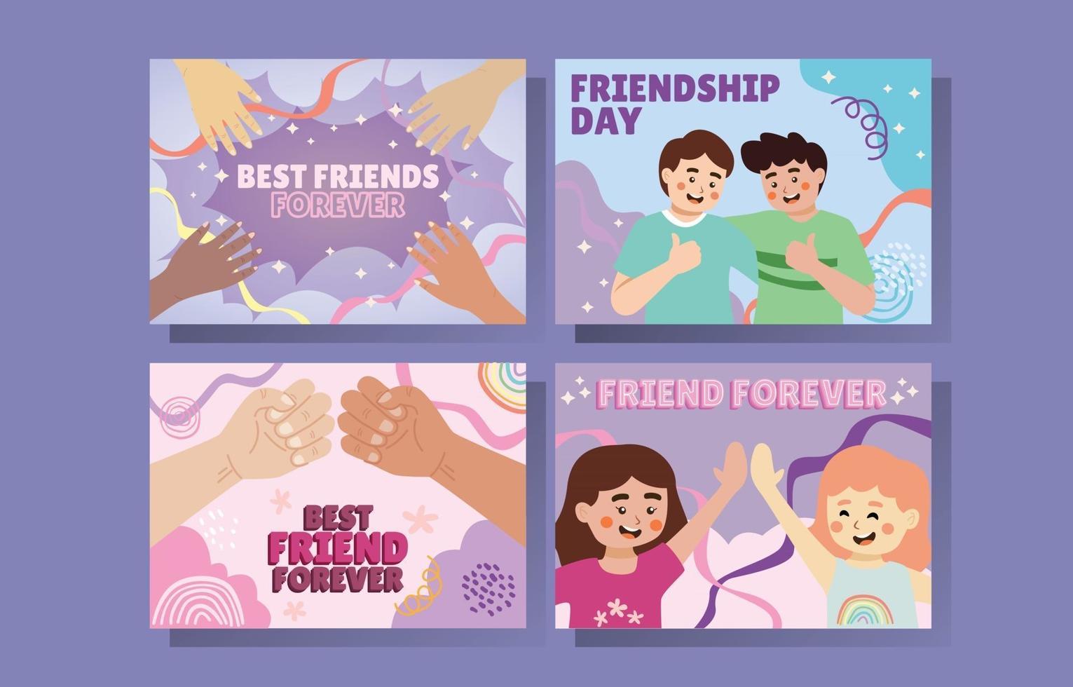 Friendship Day Card Collections vector