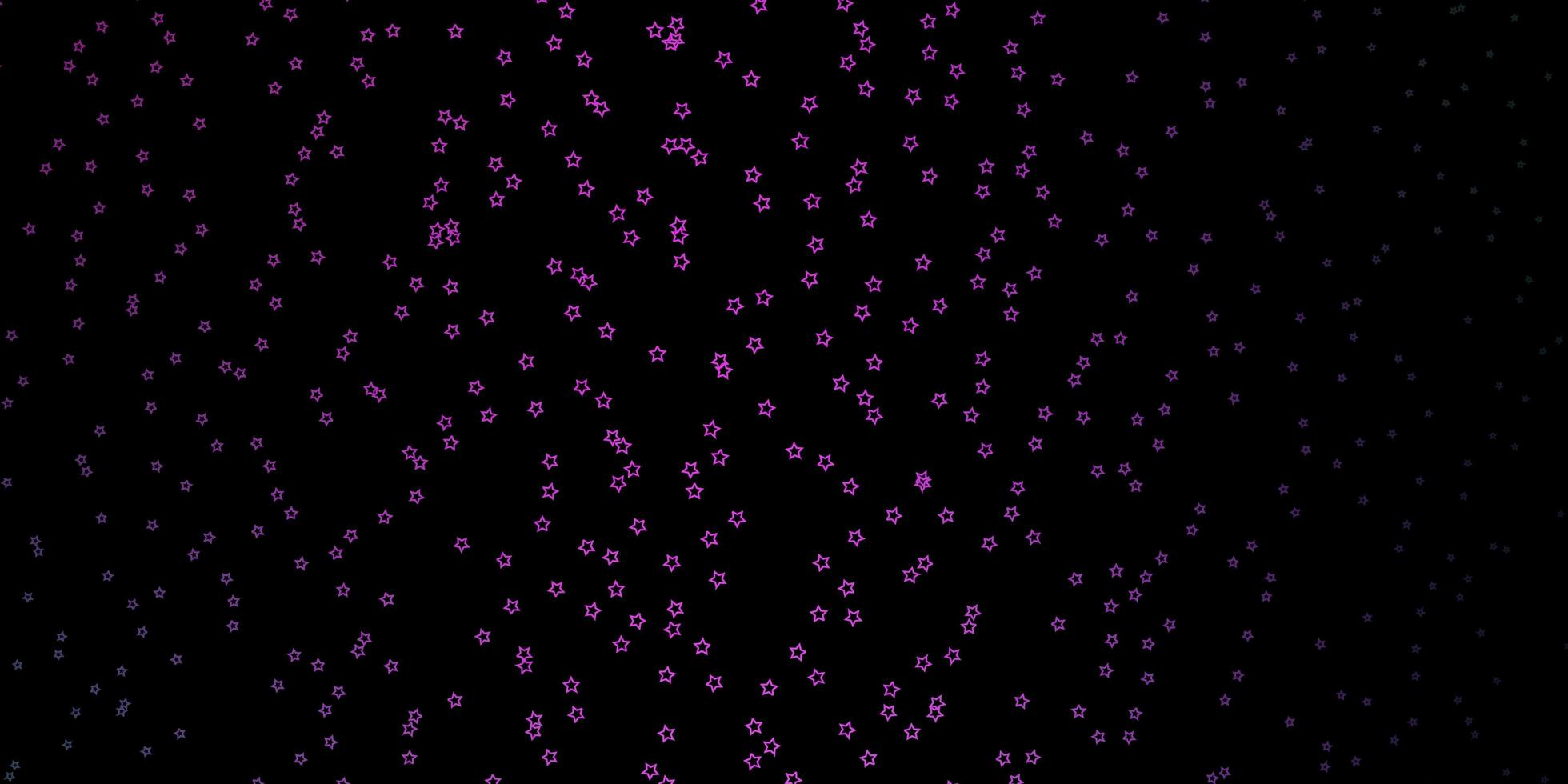 textura de vector de color rosa oscuro, verde con hermosas estrellas. Ilustración colorida brillante con estrellas grandes y pequeñas. patrón para sitios web, páginas de destino.