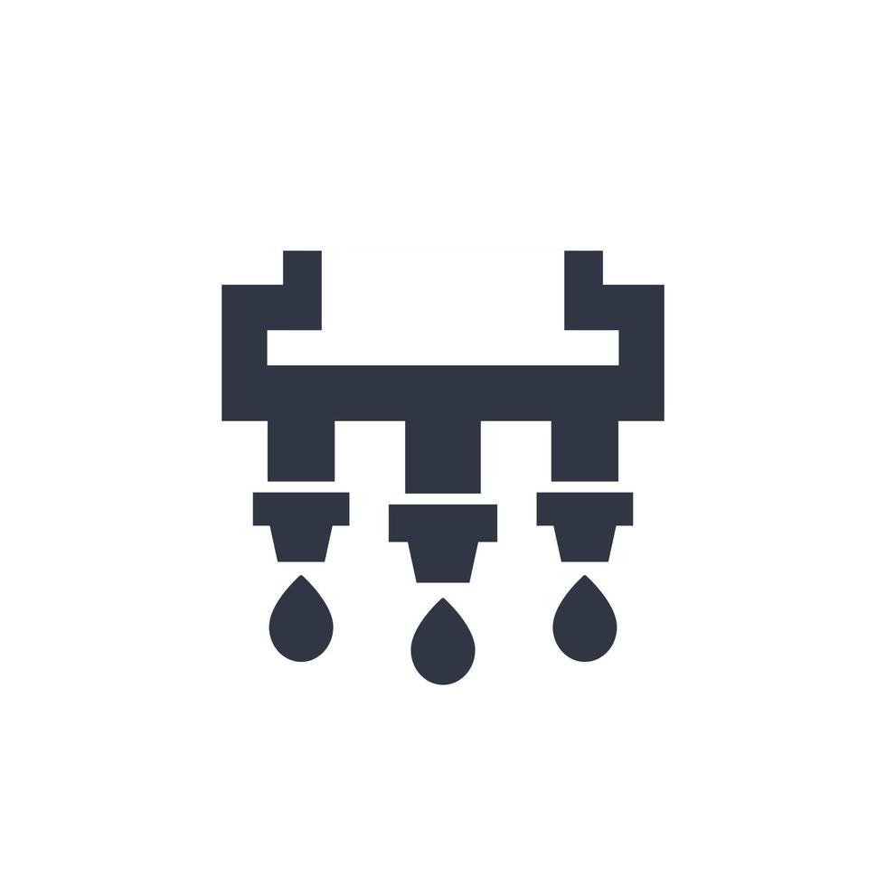 irrigation system, sprinklers icon on white vector