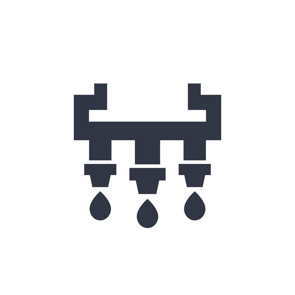 irrigation system, sprinklers icon on white vector