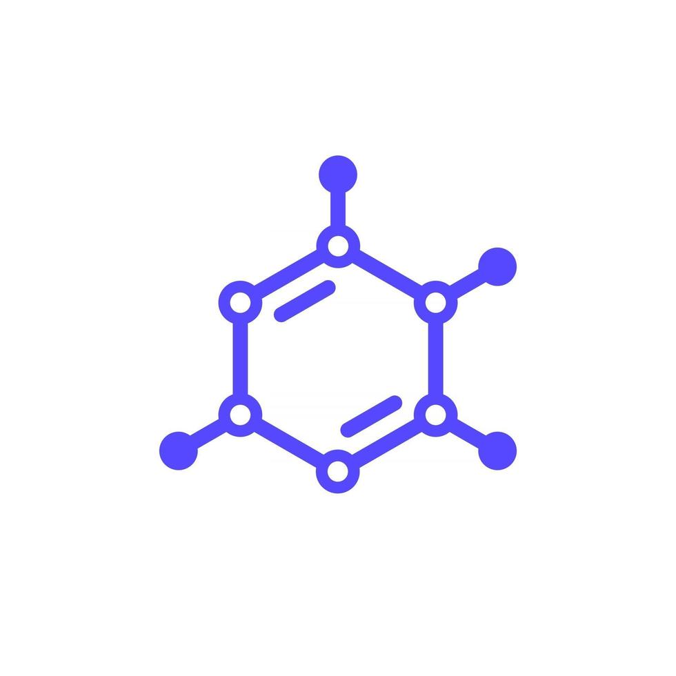 icono de polímero, vector de molécula de monómero
