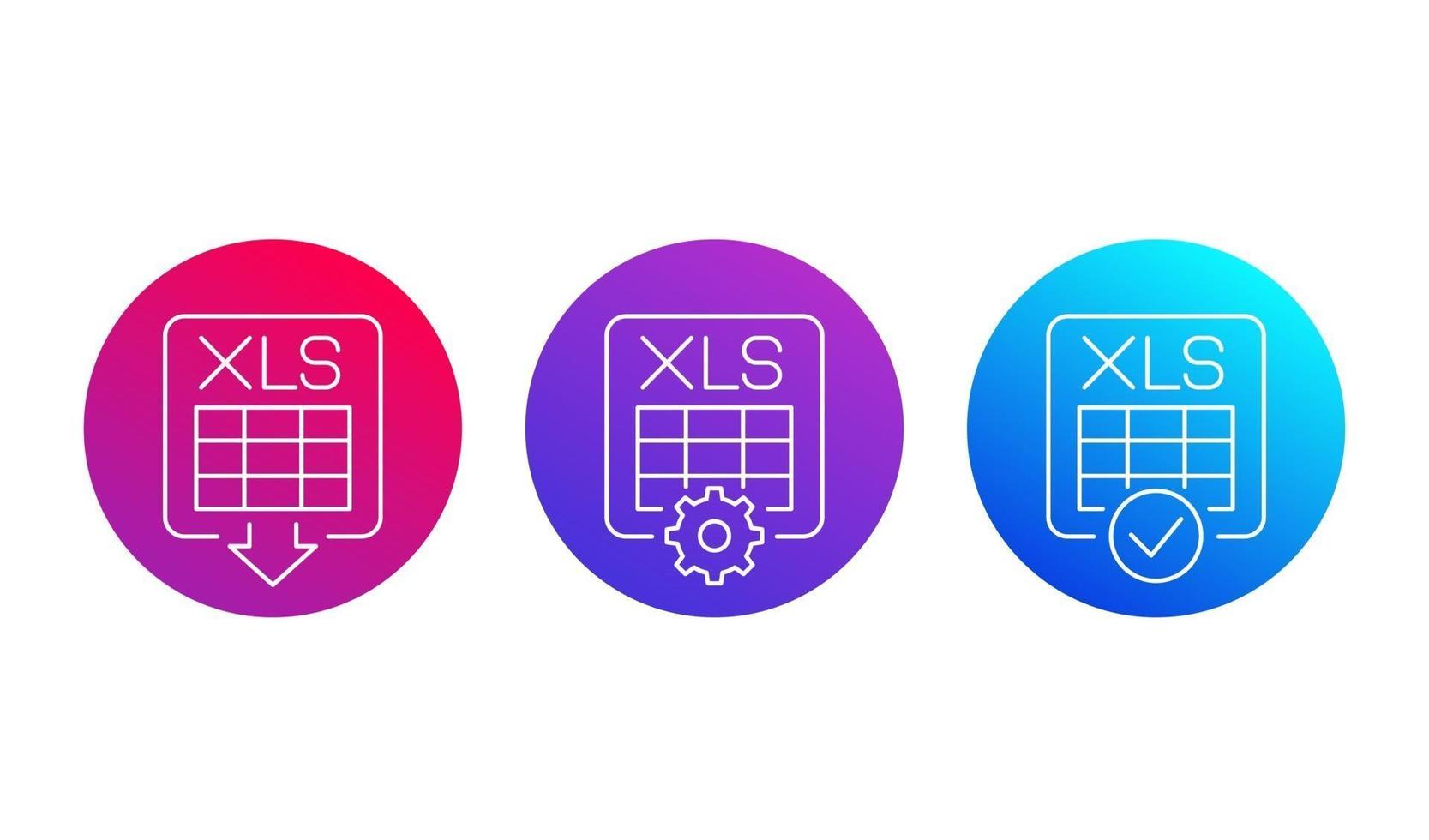 download xls document line icons for web and apps vector