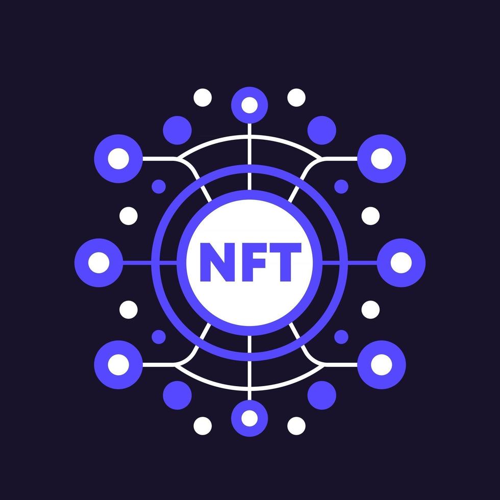 NFT non fungible token, vector illustration