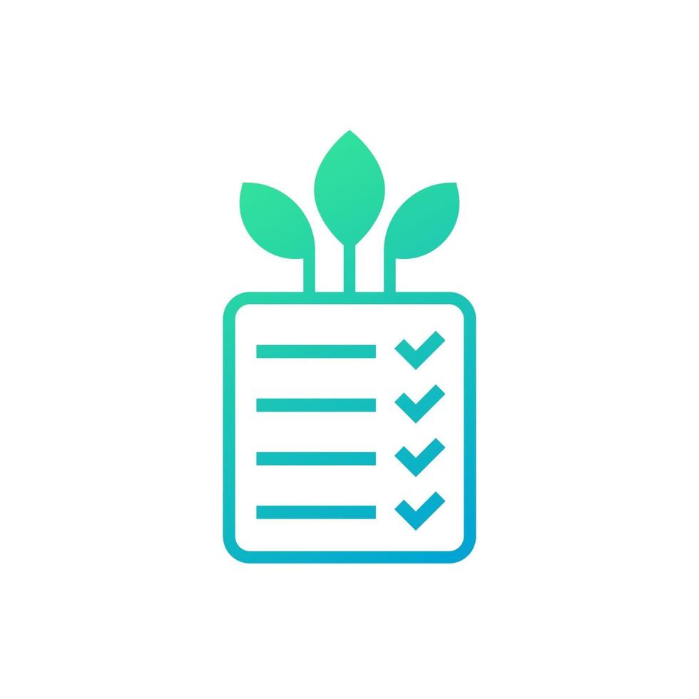 ecology icon with a checklist vector