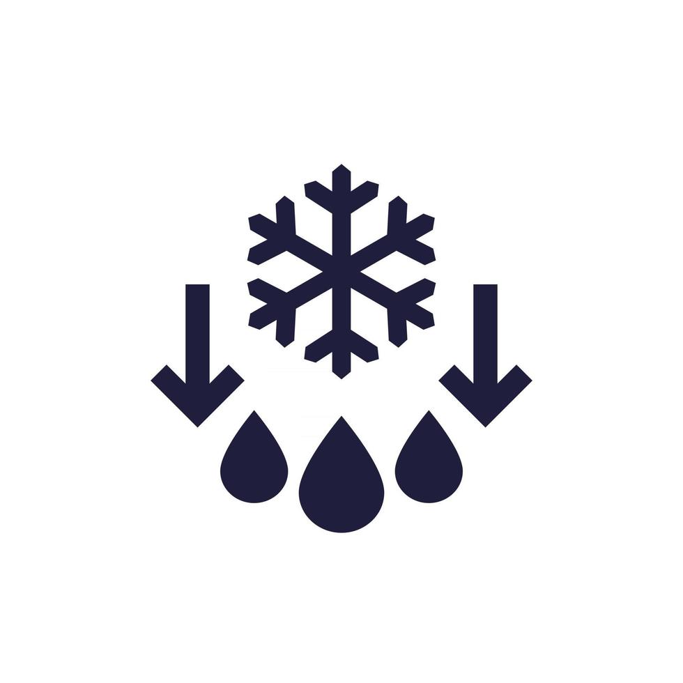 defrost, ice to water icon on white vector
