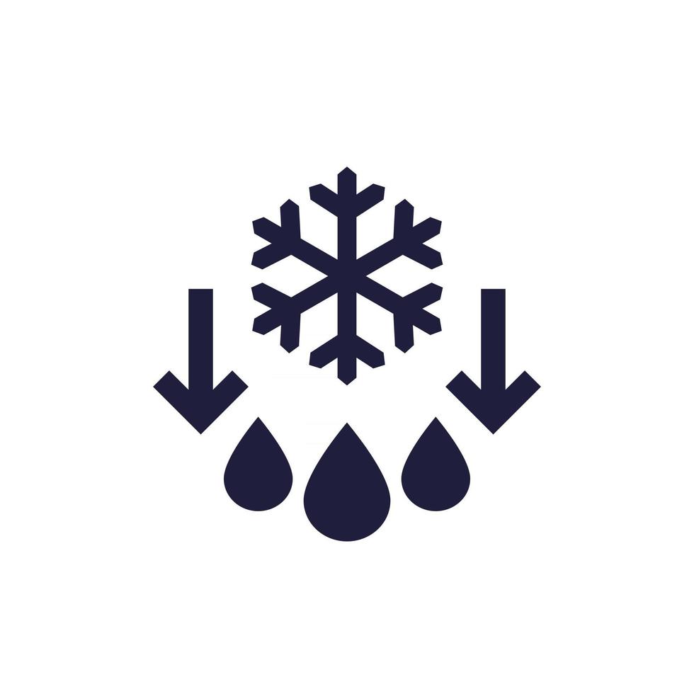 defrost, ice to water icon on white vector