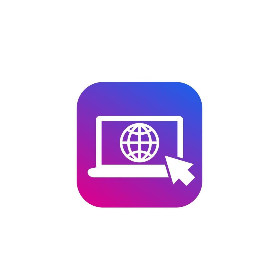 network connection icon with laptop vector