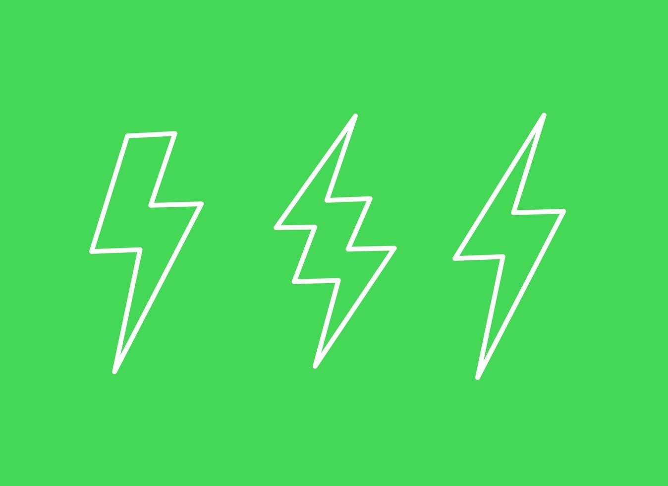 Lightning bolts, vector line icons