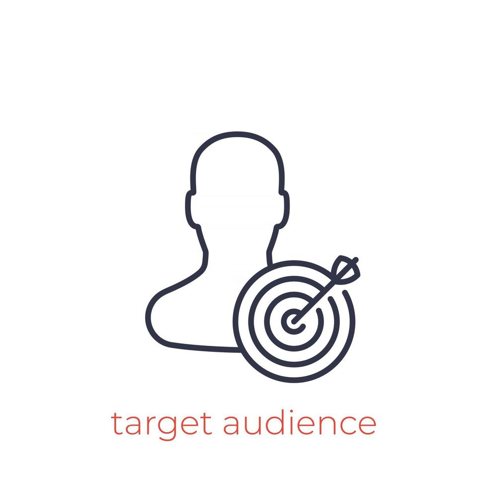 target audience linear icon on white vector