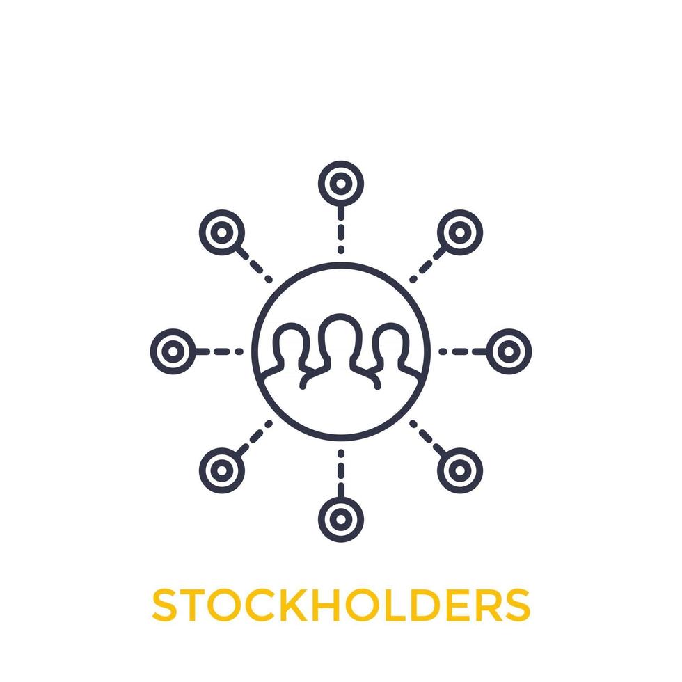 stockholders icon, line on white vector