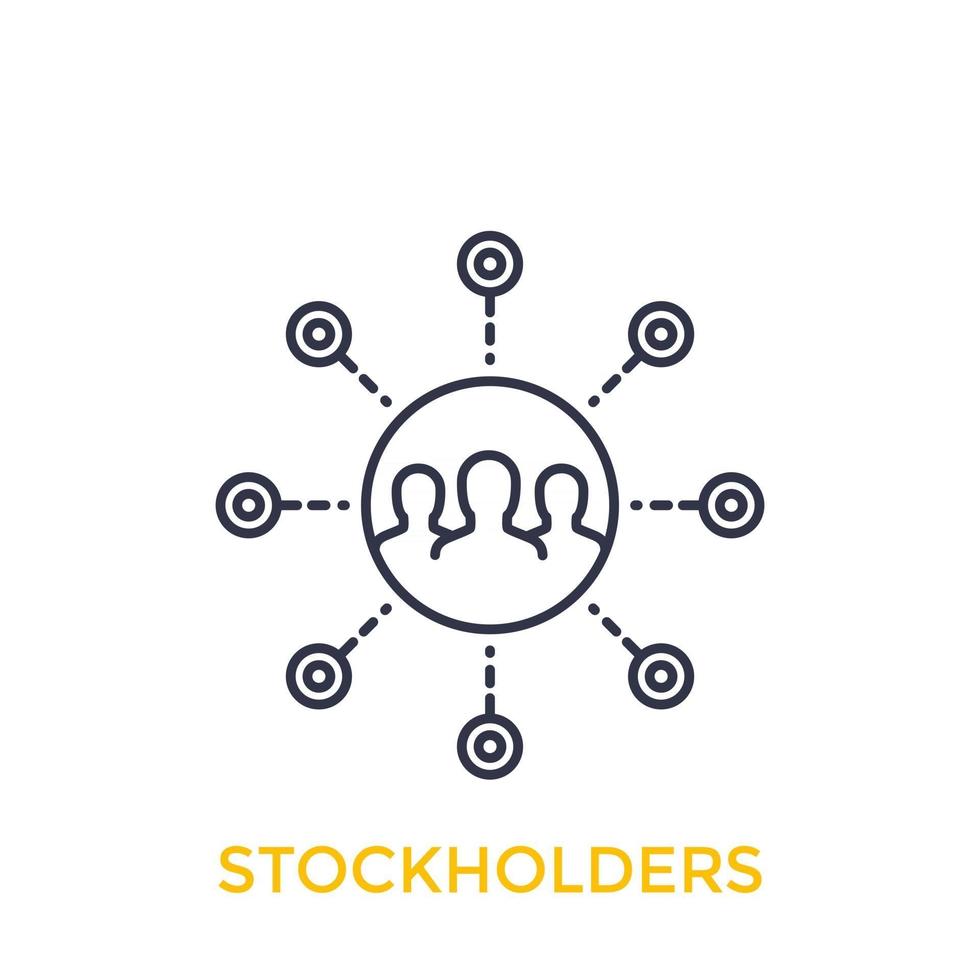 stockholders icon, line on white vector