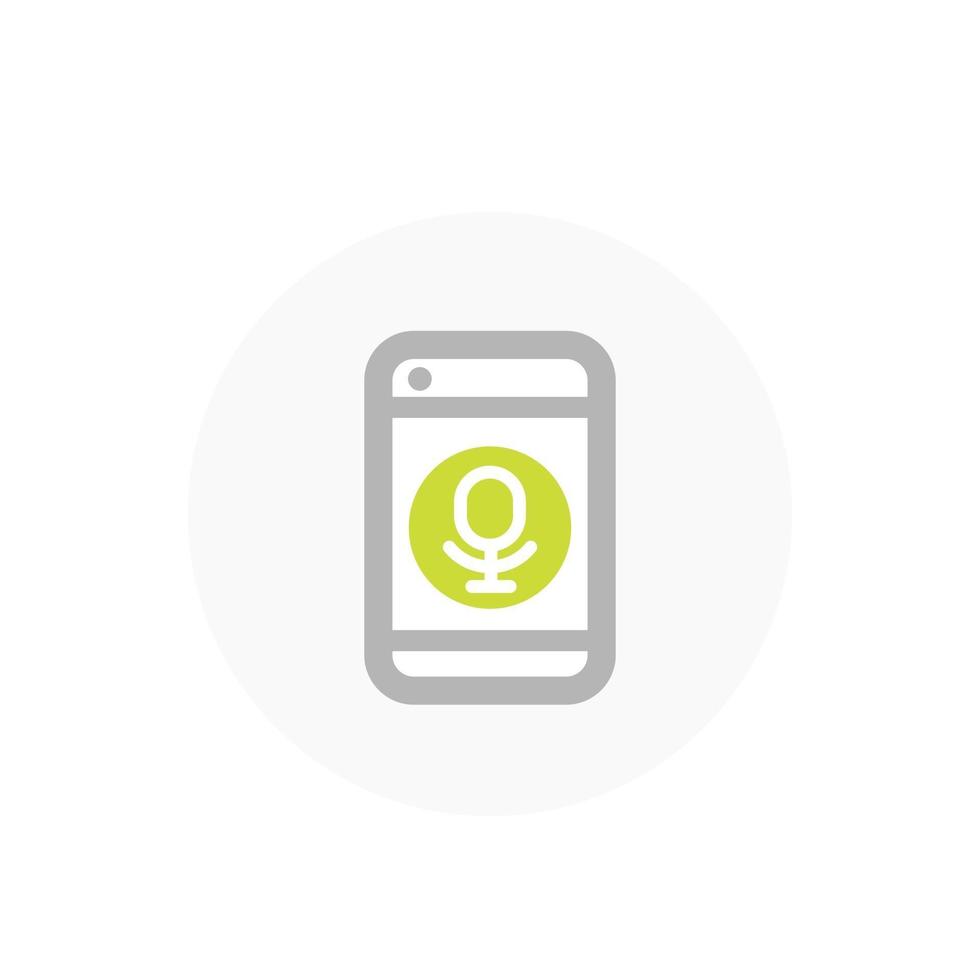 speech recognition in smartphone, vector icon