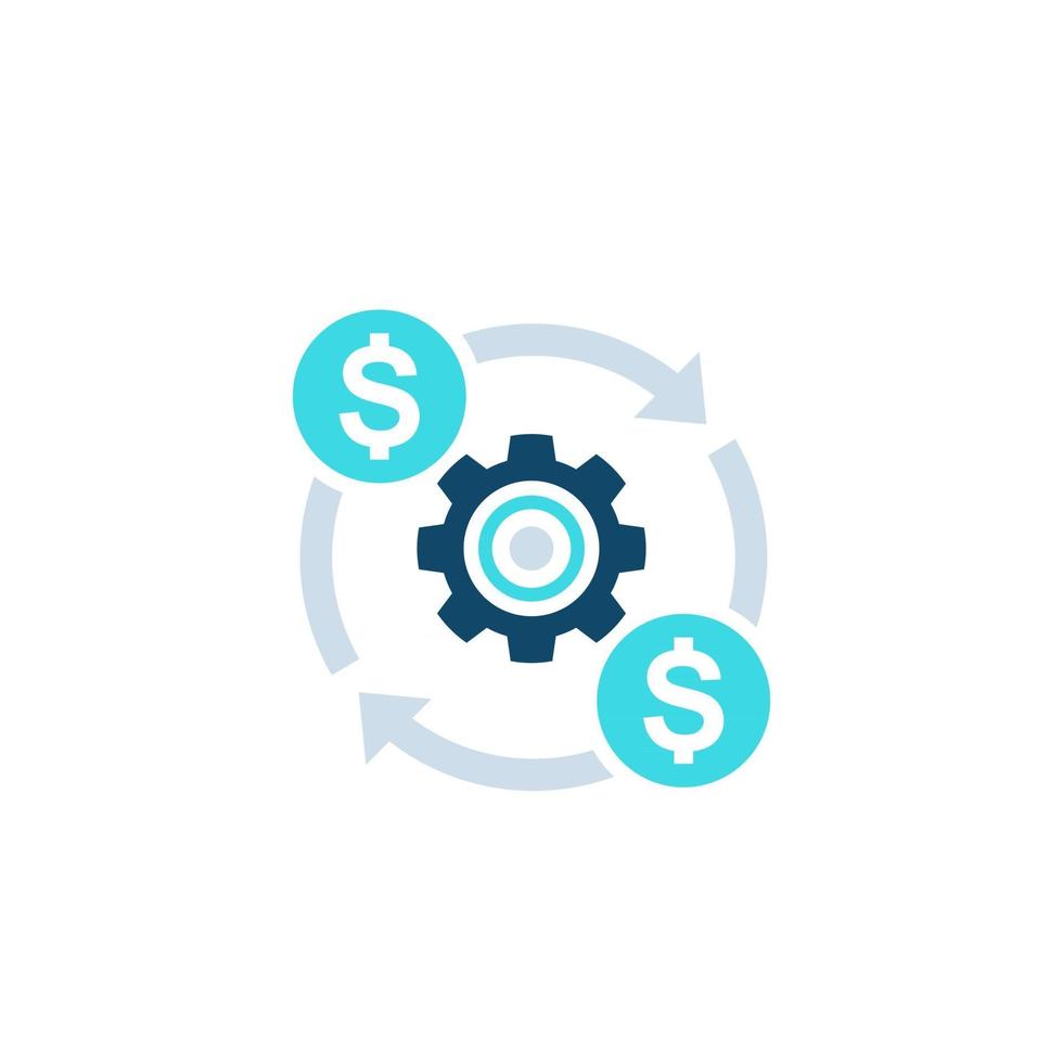 costs optimization, efficiency icon vector