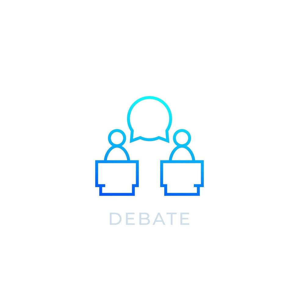 debate icon, line vector