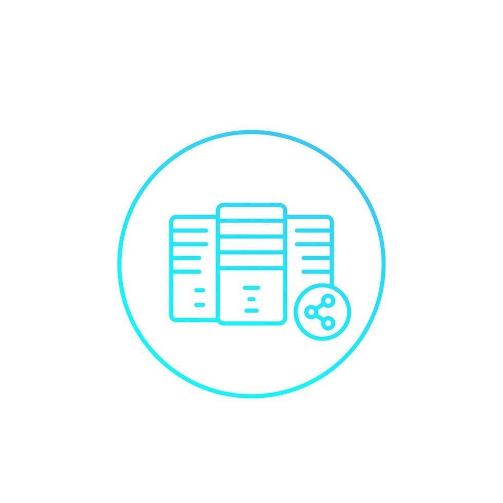 mainframe, server, shared hosting vector icon, linear