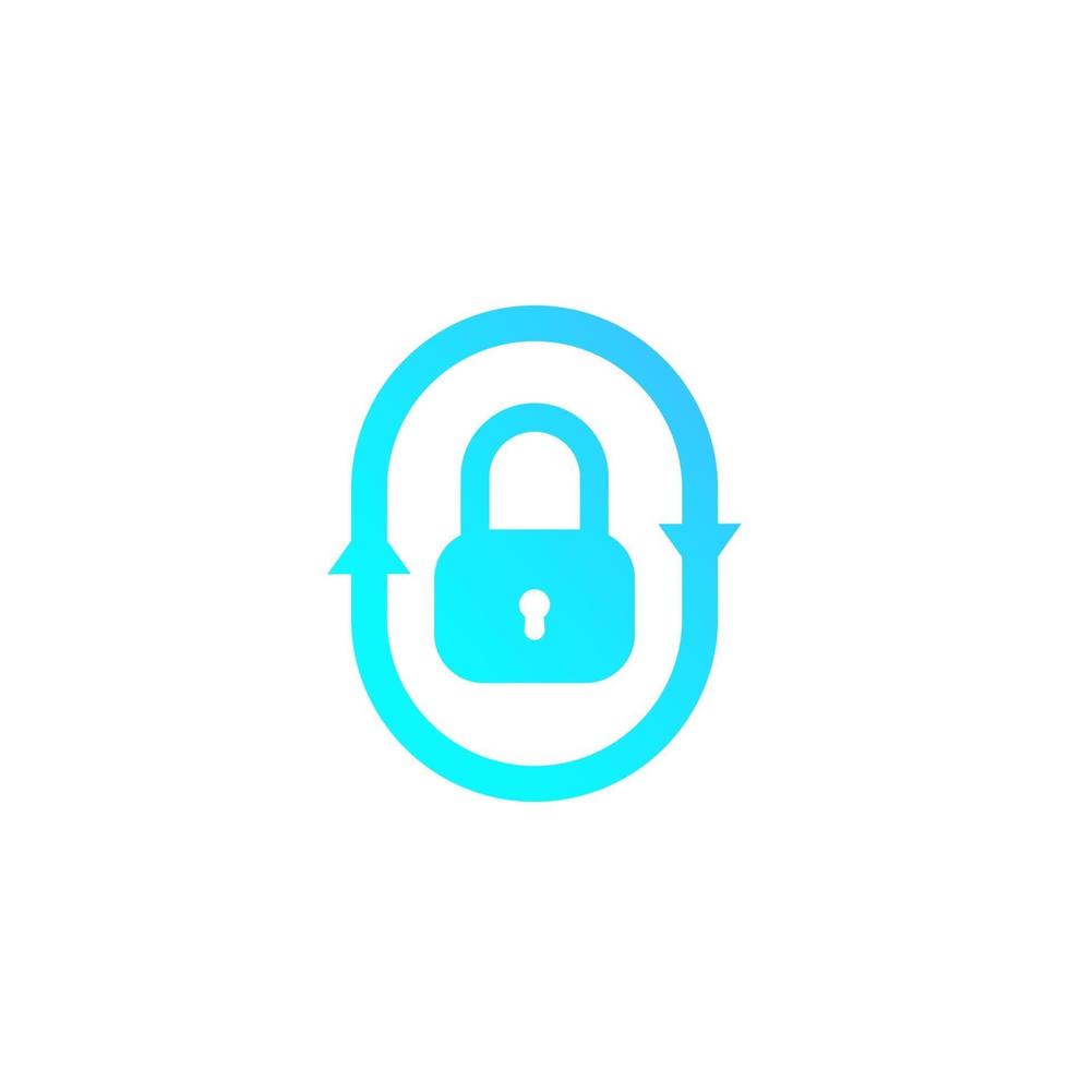 security icon with lock and arrows vector