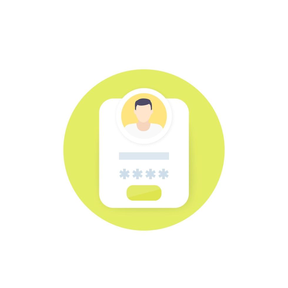 login and authentication icon vector