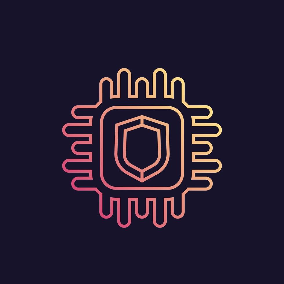 cryptography icon in linear style vector