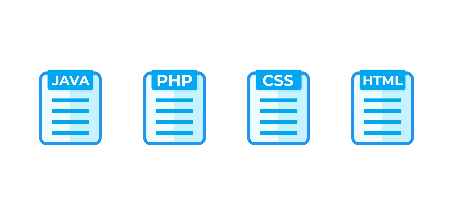 JAVA, PHP, CSS, HTML code vector icons on white 2837921 Vector Art at ...