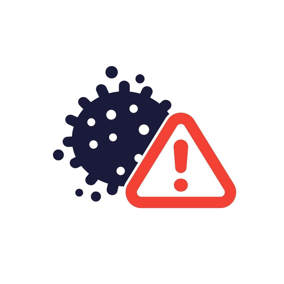 virus warning vector icon on white