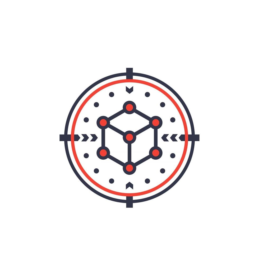 3d scanning system vector icon