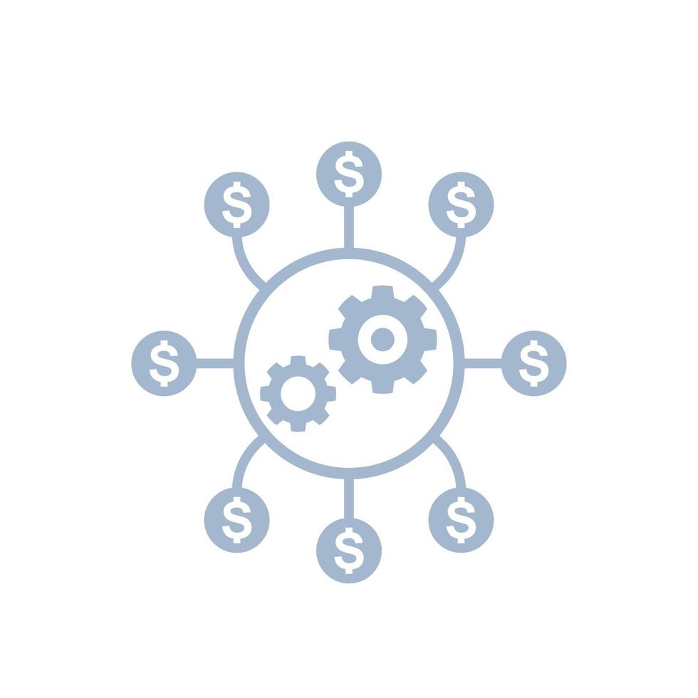 costs optimization, production efficiency icon vector