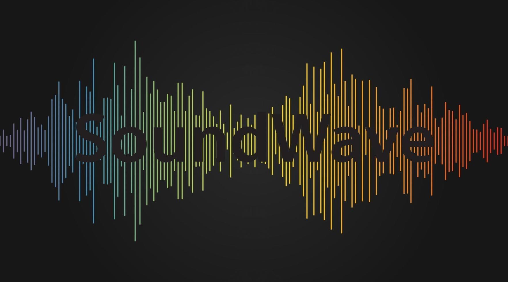 Sound wave, audio waveform background. Equalizer frequency range, voice recorder vector illustration. Colorful soundtrack playback backdrop. Isolated music playlist icon.