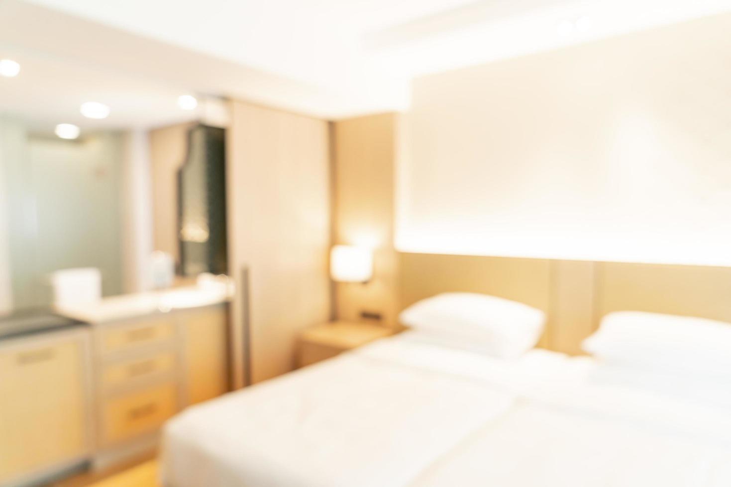 Abstract blur and defocused hotel resort bedroom for background photo