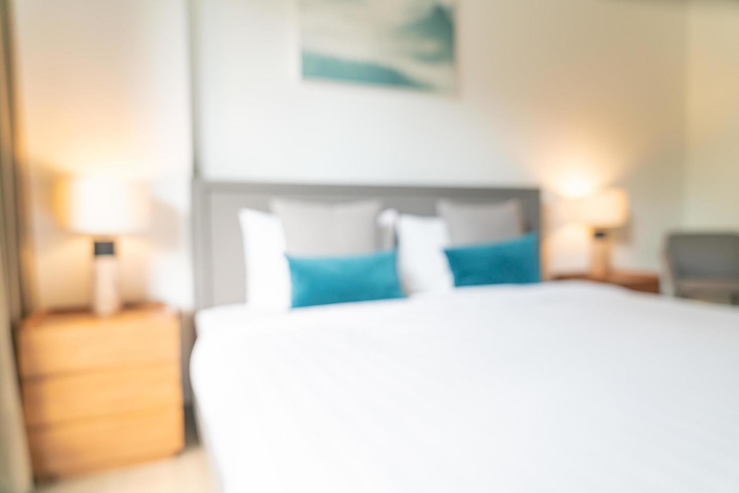 Abstract blur and defocused hotel resort bedroom for background photo