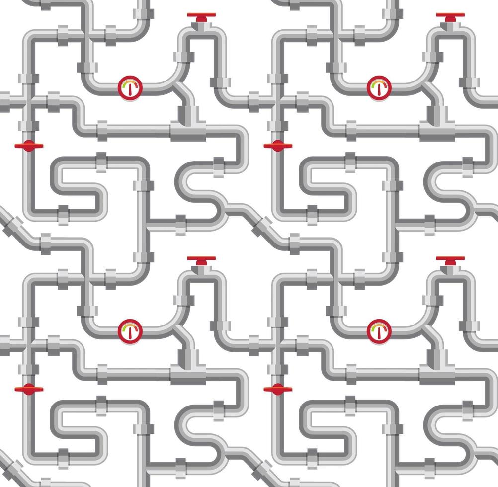 Water supply, pipelines project vector illustration. Plumbing, sanitary engineering, sewage and drainage system