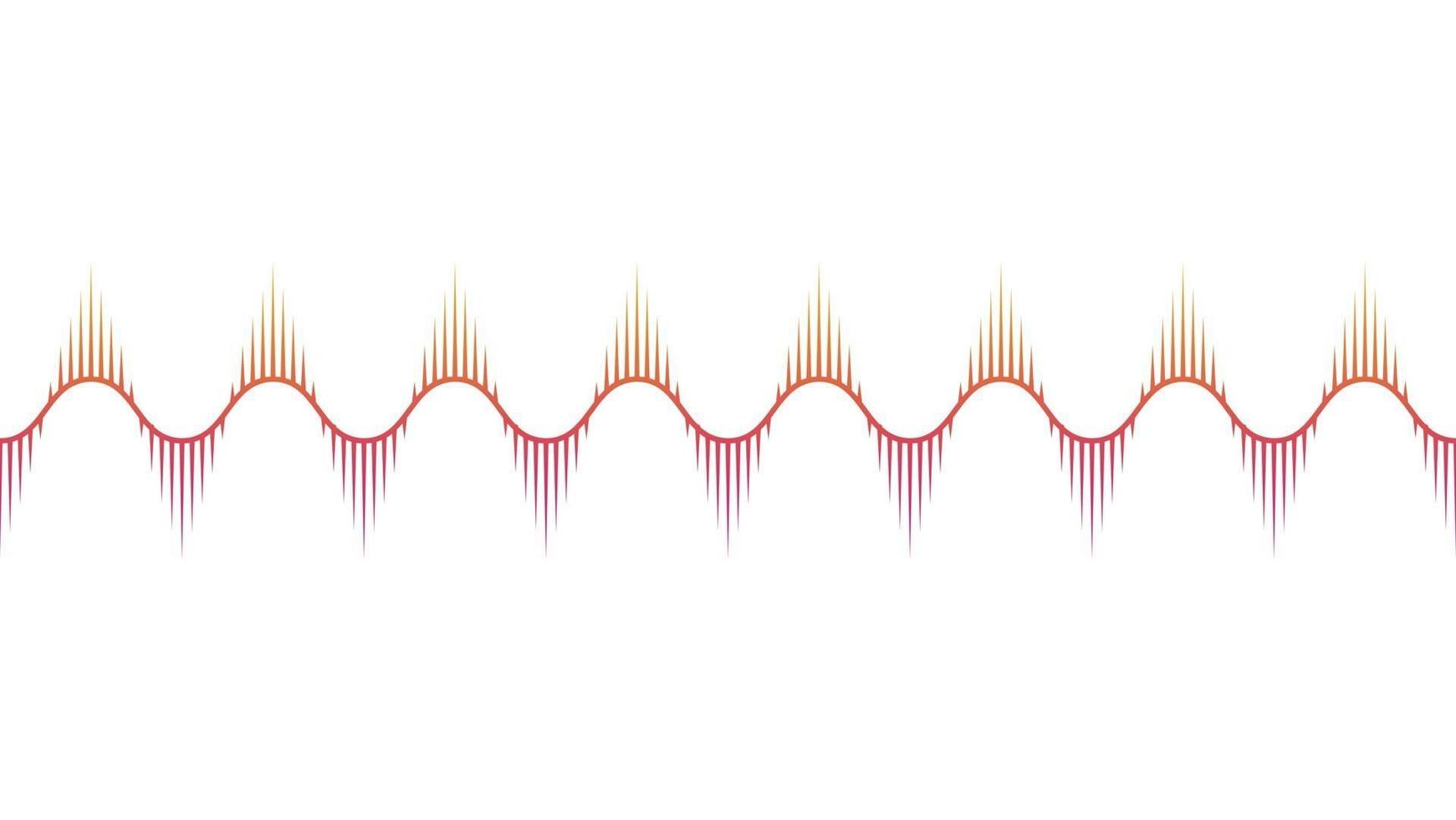 Musical equalizer, sound settings, digital graphics of sound track. Financial schedule, exchange monitoring, currency rate trends. Linear wide horizontal chart bar. Pulse vector isolated illustration.