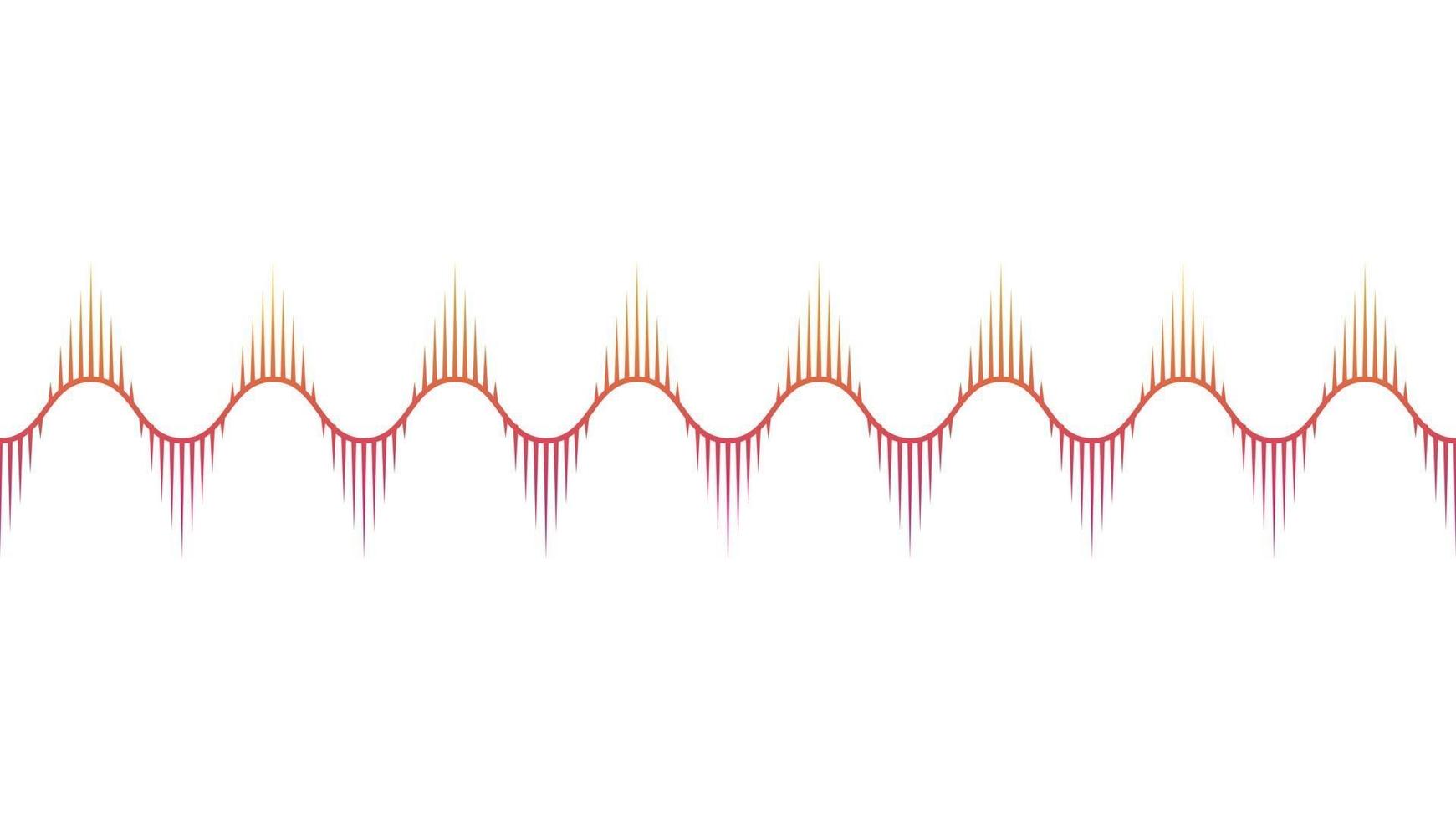 Musical equalizer, sound settings, digital graphics of sound track. Financial schedule, exchange monitoring, currency rate trends. Linear wide horizontal chart bar. Pulse vector isolated illustration.